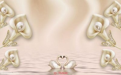 File tranh File hoa trang sức 3d TS2039 (gốc) in vải canvas