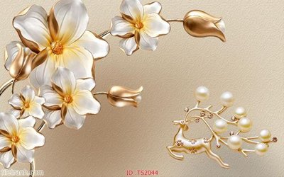 File tranh File hoa trang sức 3d TS2044 (gốc) chủ đề tĩnh vật