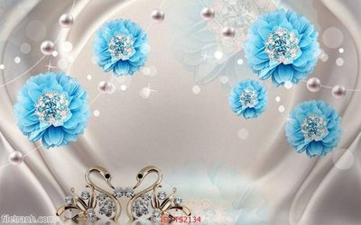 File tranh File hoa trang sức 3d TS2134 (bản gốc) in lụa 5D