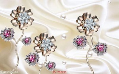 File tranh ảnh gốc File hoa trang sức 3d TS2235 dùng cho in khổ lớn