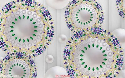 File gốc File hoa trang sức 3d TS2408 (in lụa) tranh phong thủy