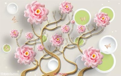 File tranh File hoa trang sức 3d TS2463 (bản gốc) in canvas