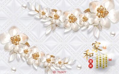 File tranh File hoa trang sức 3d TS2477 (gốc) chủ đề tĩnh vật