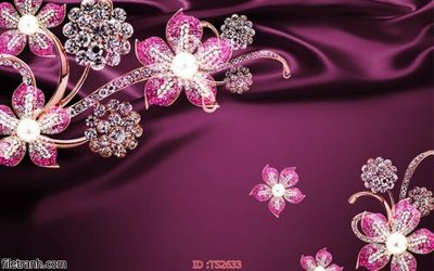 File gốc File hoa trang sức 3d TS2633 (in lụa) tranh phong thủy