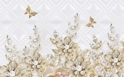 File in trần File hoa trang sức 3d TS2679 (bản gốc) mây trời