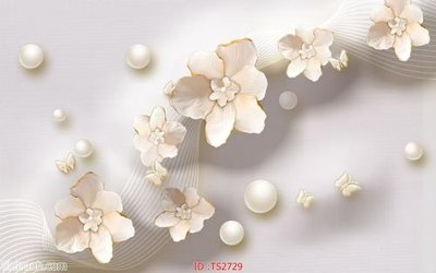 File ảnh File hoa trang sức 3d TS2729 (gốc) in decal dán tường