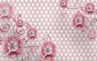 File gốc File hoa trang sức 3d TS2822 (in lụa) trang trí tường