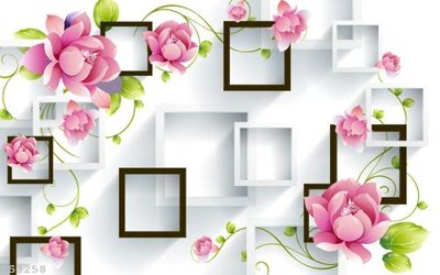 File tranh File hoa trang sức 3d TS3258 (gốc) in vải canvas