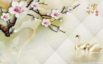 File gốc File hoa trang sức 3d TS3306 (in lụa) tranh phong thủy