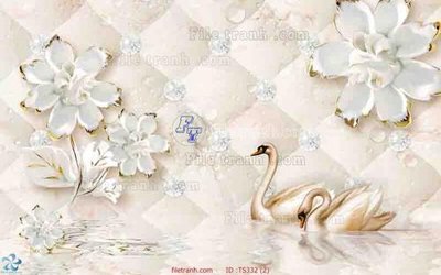 Ảnh gốc File hoa trang sức TS332 (độ nét cao) in tráng gương