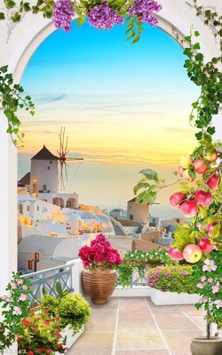 File in trần File hoa trang sức 3d TS3347 (bản gốc) phong cảnh