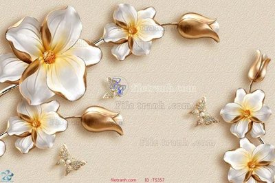 File in trần File hoa trang sức TS357 (bản gốc) mây trời