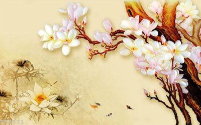 File tranh File hoa trang sức 3d TS3831 (ảnh gốc) in trần nhà