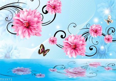 File gốc File hoa trang sức 3d TS3971 (in tráng gương) ốp tường