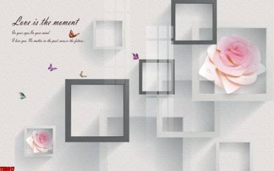 File tranh File tranh hoa trang sức in tường 3d TS5017 (bản gốc) treo quán cafe