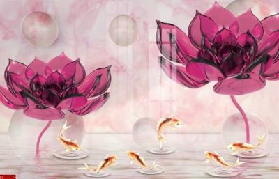 File in lụa File tranh hoa trang sức in tường 3d TS5052 (hoa văn) File tranh hoa trang sức in tường 3d TS5052