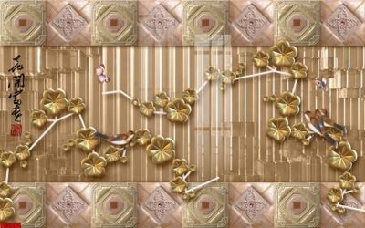 File in trần File tranh hoa trang sức in tường 3d TS5064 (bản gốc) trời sao