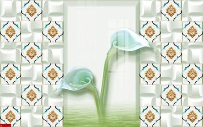 File tranh File tranh hoa trang sức in tường 3d TS5078 (bản gốc) in lụa 5D