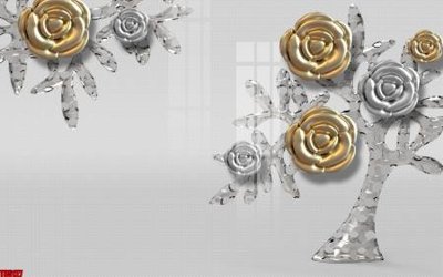 Download file gốc File tranh hoa trang sức in tường 3d TS5127 (in lụa) tranh 3D