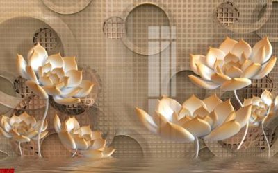 File gốc File tranh hoa trang sức in tường 3d TS5147 (in lụa) cao cấp