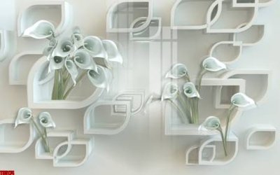 File PSD File tranh hoa trang sức in tường 3d TS5174 (gốc) cho designer