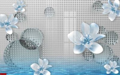 File tranh in trần 3D File tranh hoa trang sức in tường 3d TS5182 (ảnh gốc)