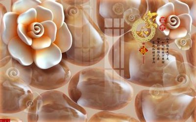 File tranh File tranh hoa trang sức in tường 3d TS5191 (file gốc) chủ đề phong thủy