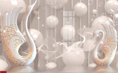 File gốc File tranh hoa trang sức in tường 3d TS5202 (in lụa) hoa văn cổ điển