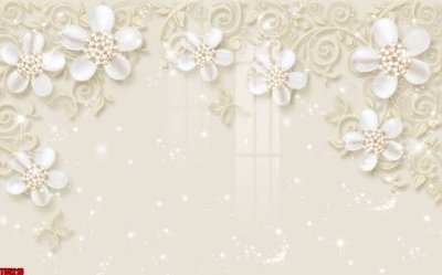 File tranh gốc File tranh hoa trang sức in tường 3d TS5210 (bản quyền) file PSD