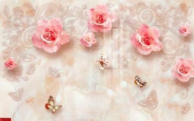 Tệp tin gốc File tranh hoa trang sức in tường 3d TS5256 (chất lượng) File tranh hoa trang sức in tường 3d TS5256