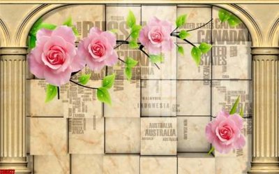 File gốc File tranh hoa trang sức in tường 3d TS5377 (in ấn) màu sắc trung thực