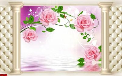 File gốc File tranh hoa trang sức in tường 3d TS5390 (vector) cho in ấn