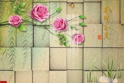 File PSD File tranh hoa trang sức in tường 3d TS5424 (gốc) tách lớp chi tiết