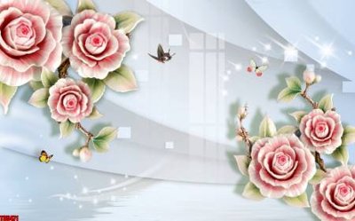 File gốc in ấn File tranh hoa trang sức in tường 3d TS5471 chất lượng vượt trội