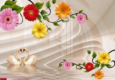 File gốc File tranh hoa trang sức in tường 3d TS5489 (phong cách) cổ điển