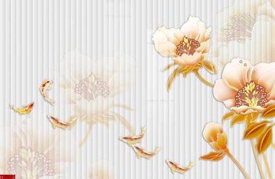 File gốc File tranh hoa trang sức in tường 3d TS5561 (in lụa) hoa văn cổ điển