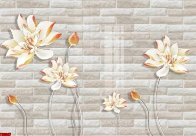 File tranh File tranh hoa trang sức in tường 3d TS5567 (bản gốc) in lụa 3D