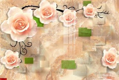 File gốc File tranh hoa trang sức in tường 3d TS5582 (dành cho trang trí nội thất)