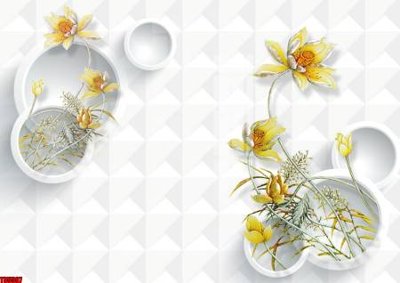 File gốc File tranh hoa trang sức in tường 3d TS5597 (in tráng gương) nghệ thuật