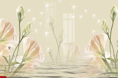 File ảnh File tranh hoa trang sức in tường 3d TS5677 (gốc) cho trang trí nội thất