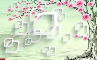 Download file gốc File tranh hoa trang sức in tường 3d TS5706 (in lụa) nghệ thuật