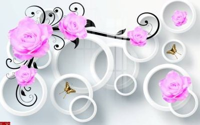 Ảnh gốc file in lụa File tranh hoa trang sức in tường 3d TS5712 chi tiết