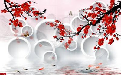 File in trần File tranh hoa trang sức in tường 3d TS5714 (bản gốc) bầu trời