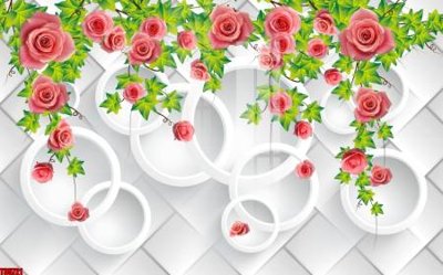 File in trần File tranh hoa trang sức in tường 3d TS5721 (bản gốc) 5D