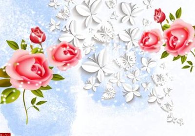 File tranh File tranh hoa trang sức in tường 3d TS5735 (gốc) chủ đề thiên nhiên