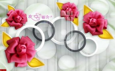 File tranh File tranh hoa trang sức in tường 3d TS5738 (bản gốc) in lụa 3D