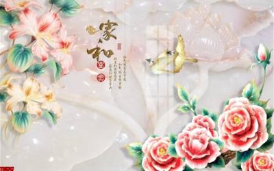 File in trần File tranh hoa trang sức in tường 3d TS5747 (bản gốc) mây trời