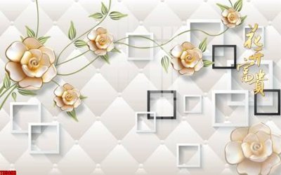 File PSD File tranh hoa trang sức in tường 3d TS5893 (gốc) cho in quảng cáo