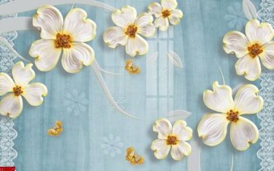 Tải file File tranh hoa trang sức in tường 3d TS5967 (gốc) làm file thiết kế