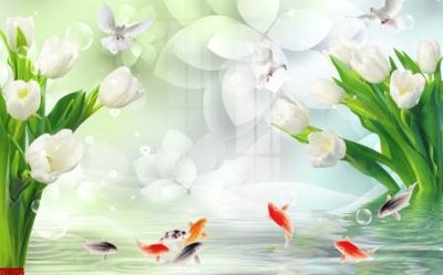 File in trần File tranh hoa trang sức in tường 3d TS5974 (bản gốc) 5D